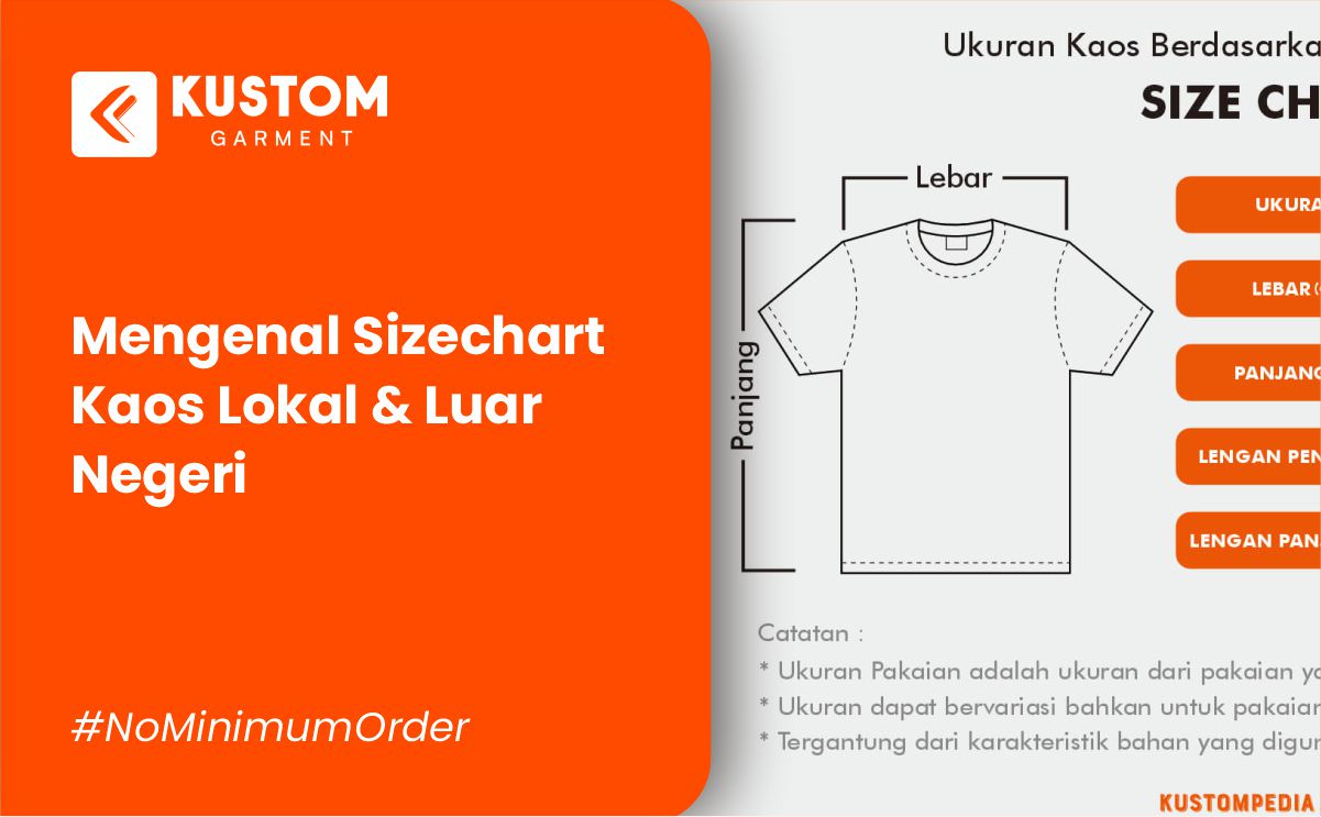 Mengenal Size Chart Kaos Lokal dan Luar Negeri